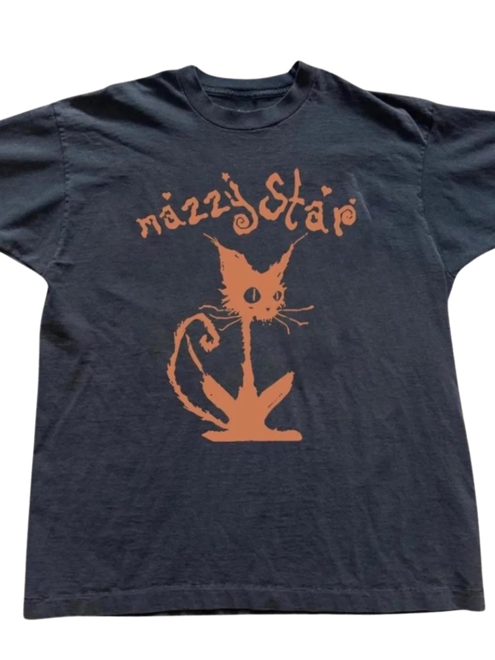 Gildan Black Tee with Orange Cat Graphic